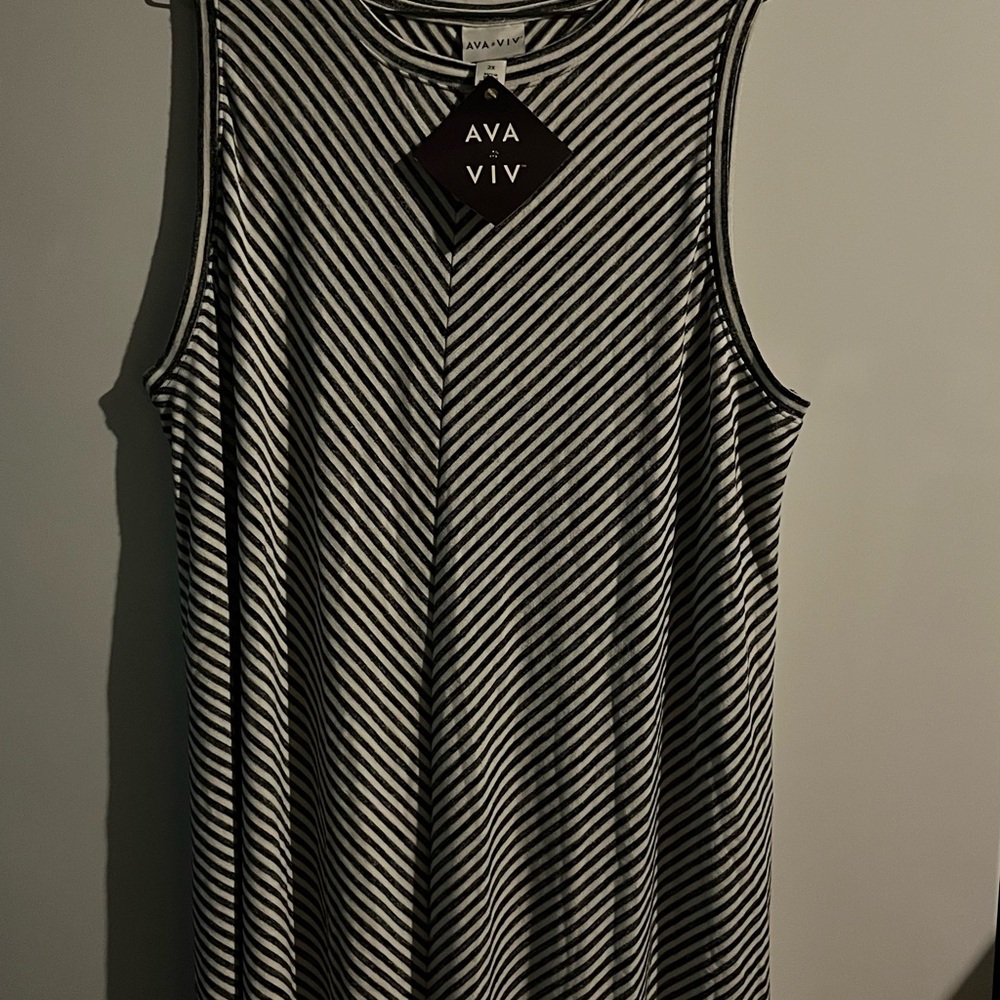 Ava & Viv Monochrome Striped Dress